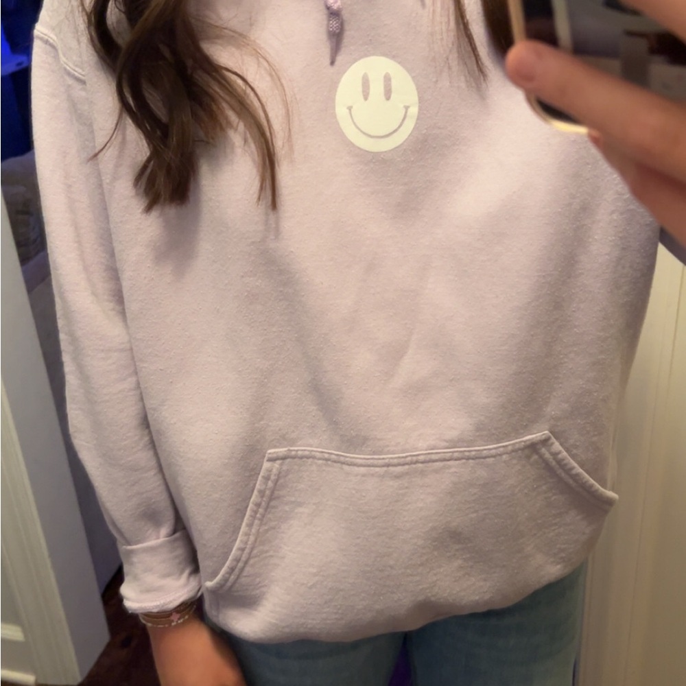Lavender Smiley Face Hoodie